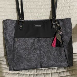 Sakroots black tonal Artist Circle tote